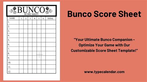 printable bunco score sheet templates  word