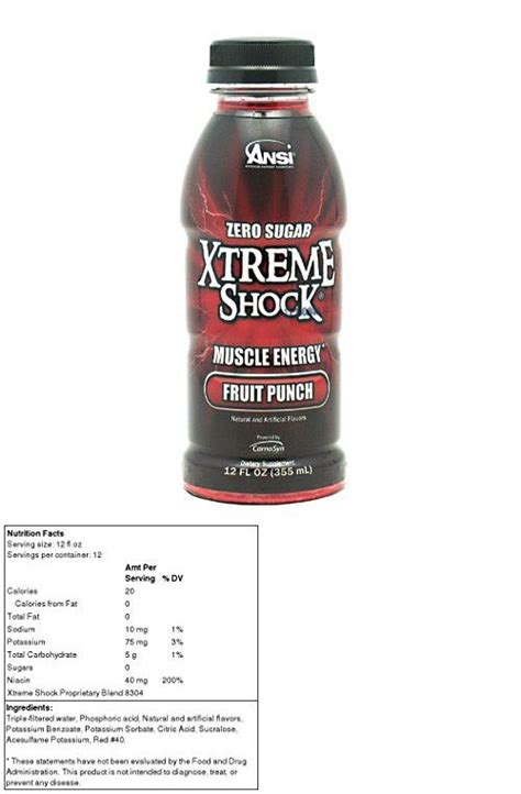 ansi xtreme shock fruit punch 12 oz 12 ct fruit punch nutrition