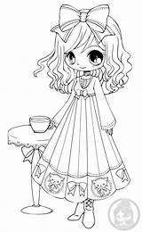 Yampuff Chibi Coloring Annabelle Chibis Lineart Artherapie Personnage Adulte Cafe Colorare Princesse Digi Jadedragonne sketch template