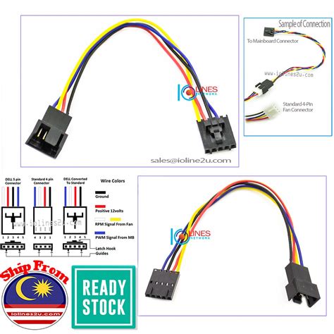 pin pwm  dell proprietary  pin  wires fan connector adapter cable cm shopee malaysia