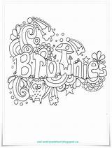 Brownie Brownies Scout Promise Scouts Troop Badges Mom Toadstool Sparks 7a sketch template