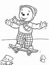 Coloring Pages Skateboarding Bear Rupert Color Tocolor sketch template