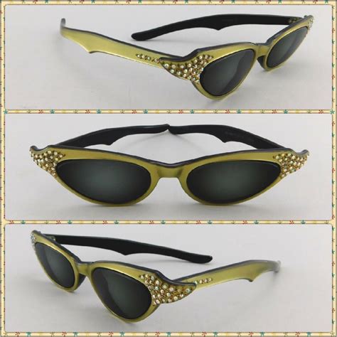 vintage 1950s rhinestone cat eye sunglasses frames