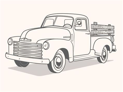 truck illustration truck illustration pickup chevy  vintage retro