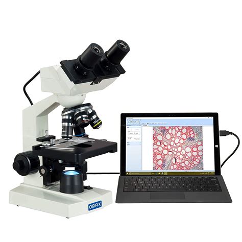 omax   digital led compound microscope  built  mp