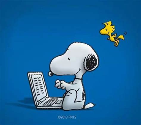 snoopy typing  computer  woodstock flying   snoopy
