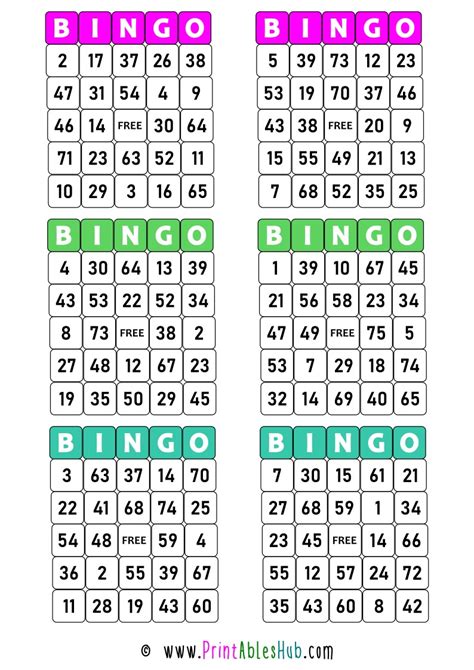 bingo cards   printable  calendar printable