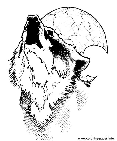 wolf moon coloring page printable