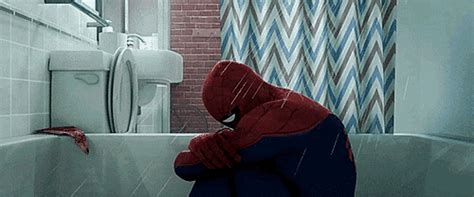 Spider Man Crying  Spiderman Crying Shower Discover And Share S