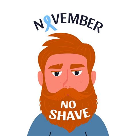 premium vector prostate cancer awareness month bearded man with a