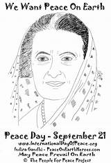 Indira Gandhi sketch template
