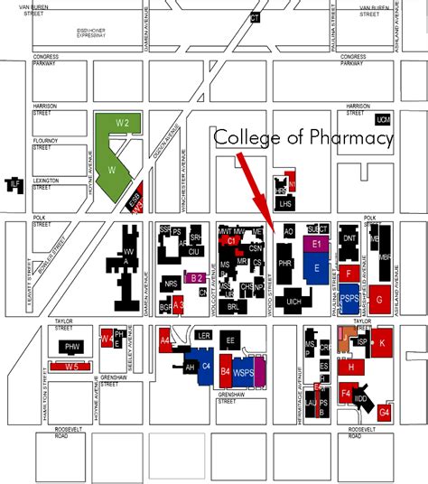 uic west campus map college  pharmacy