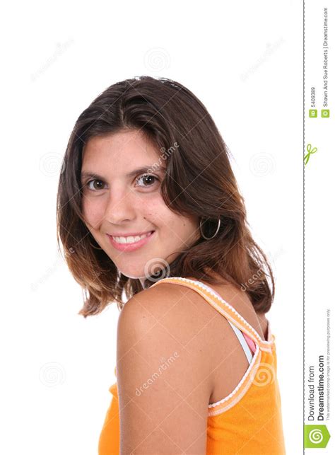 sassy brunette in yellow stock image image of girl tank