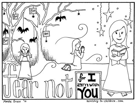 halloween coloring pages   fear bible verse qap christian