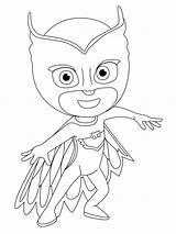 Pj Coloring Mask Pages Owlette Getcolorings Pag Printable Print Color sketch template