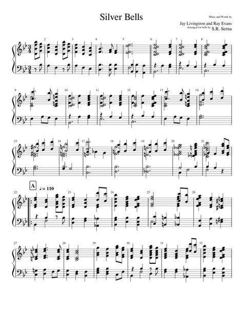 silver bells sheet   piano handbell ensembles musescorecom