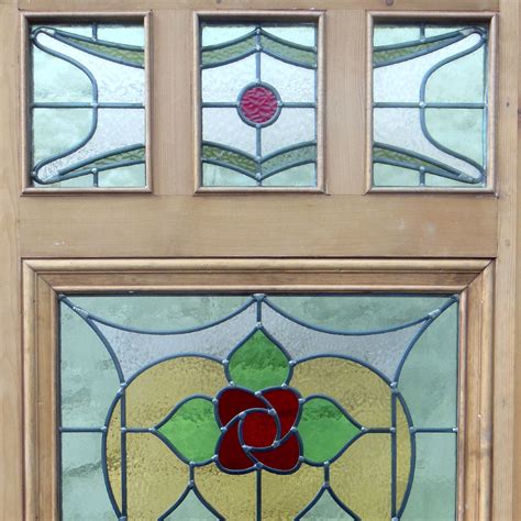 Art Nouveau Style Stained Glass Panel From Period Home Style