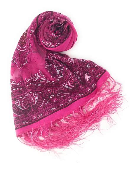 casaba casaba womens elegant paisley sheer scarf scarves intricate