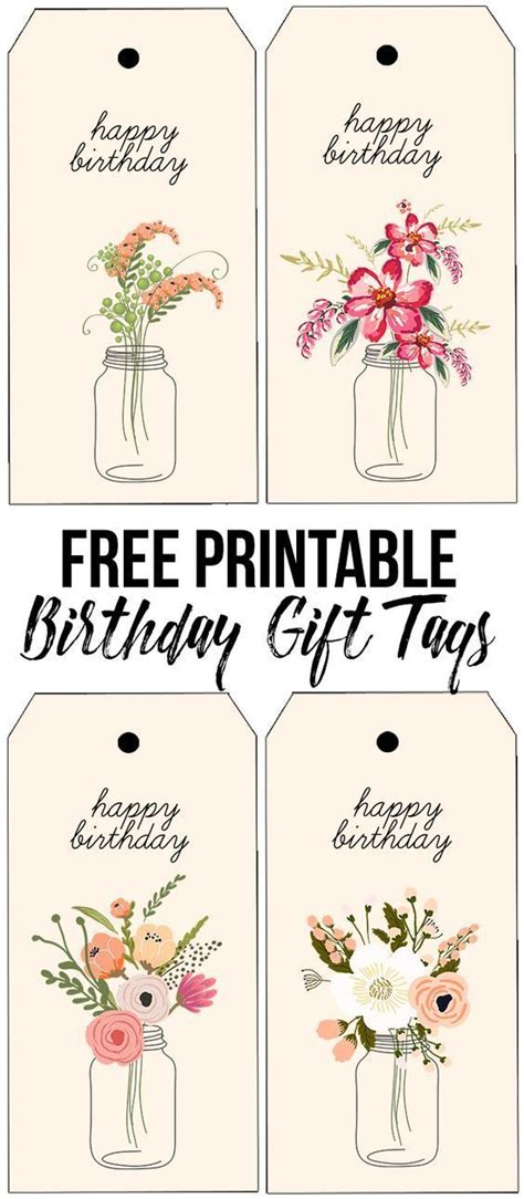 darling   printable birthday tags  beautiful florals http