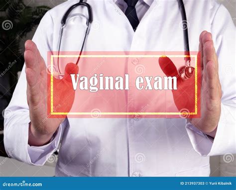 Medical Concept About Vaginal Exam With Phrase On The Page Stock Image