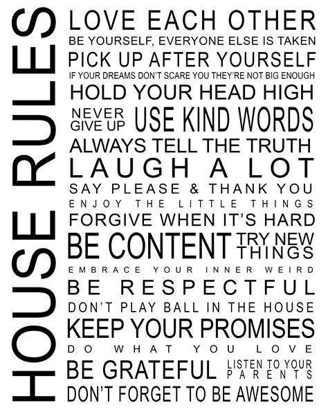 printable house rules designerblogscom