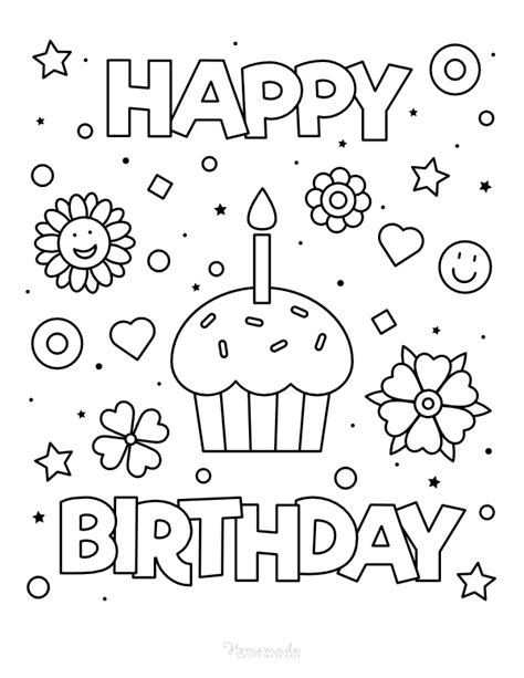 birthday coloring pages coloring pages happy birthday coloring pages