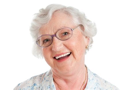 Happy Smiling Senior Lady With Her Glasses Isolated On White Premium