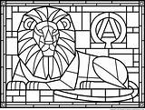 Stained Coloring Glass Pages Window Medieval Colouring Kids Printable Glasses Adults Church Christmas Patterns Easter Lion Windows Tiffany Print Template sketch template