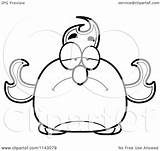 Sad Chubby Phoenix Bird Fire Clipart Cartoon Coloring Outlined Vector Cory Thoman Royalty sketch template
