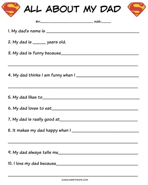 fathers day questionnaire fathers day fathers day crafts