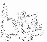 Embroidery Transfers Patterns Workbasket Cats Cat Kitten источник Flickr sketch template