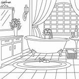 Coloring Pages Bathroom Adult Colouring Sheets Color House Books Kids Book Printable Interior Cool Next Drawing Pencils Watercolor Felting Projects sketch template