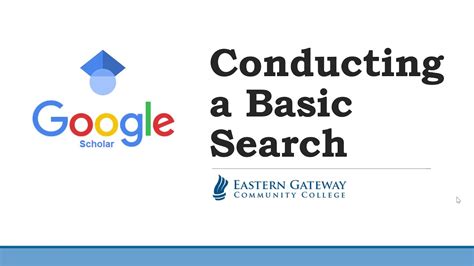 google scholar basic search youtube