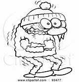 Shivering Warm Winter Clipart Toon Guy Keep Illustration Rf Royalty Outlined Trying Hugging Himself Gnurf sketch template