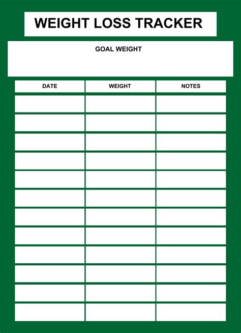 Printable Weight Loss Chart