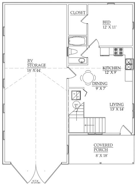 rv garage with one bedroom apartment plus 400 sq ft