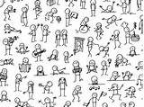 Stick People Doodle Drawings Little Sketchnotes Drawing Draw Sketch Figure Lots Figures Easy Cartoon Sketches Doodles Dribbble Stickman Icon Sketchnoting sketch template