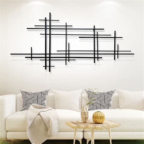 minimalist black metal wall decor  vertical lines homary