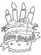 Birthday Coloring Cards Printable Happy Card Print sketch template