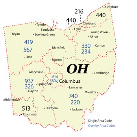 Ohio Area Zip Codes Map