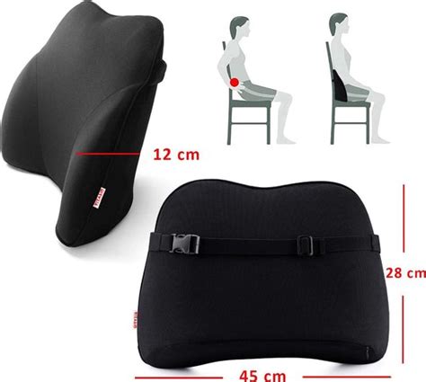 vitamo premium ergonomische rugsteun autostoel bureaustoel rugkussen onderrug bolcom