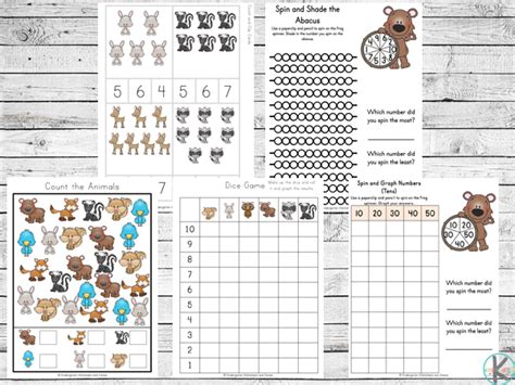 forest animals printables kindergarten worksheets  games
