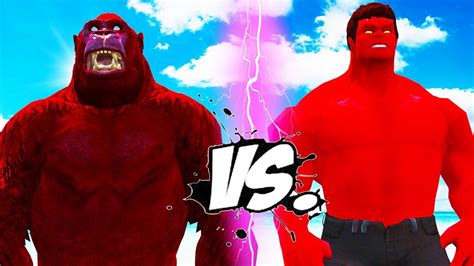 Red Hulk Vs Red King Kong Epic Battle Youtube