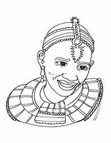African Coloring Pages Tribal Woman People Africa Girl Color Culture Kids Colouring Clothing Printable Mask Masks Women Getcolorings Print Getdrawings sketch template