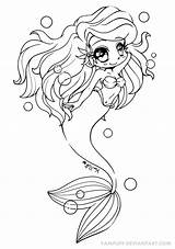 Coloring Pages Mermaid Ariel Yampuff Chibi Little Colouring Deviantart Puff Yam Para Dibujos Disney Cute Kitty Colorear Mermay Crafty Hello sketch template