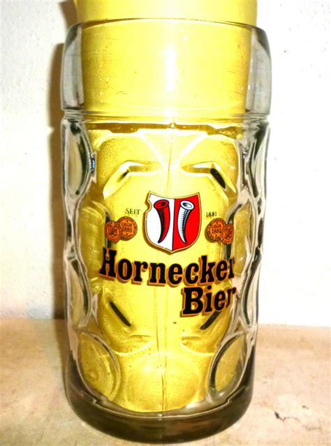 Hornecker Bier Masskrug German Beer Glass Germany