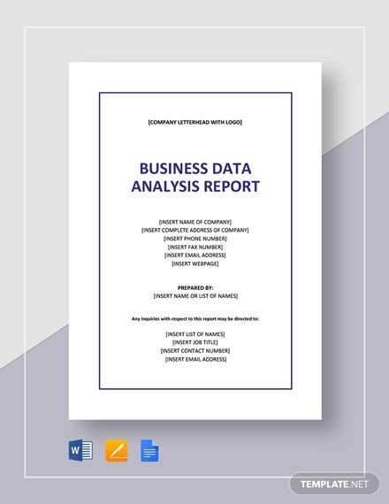 data analysis report templates  word pages