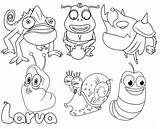 Larva Pj Bonecos Larvae Coloringpagesfortoddlers Animé Páginas sketch template