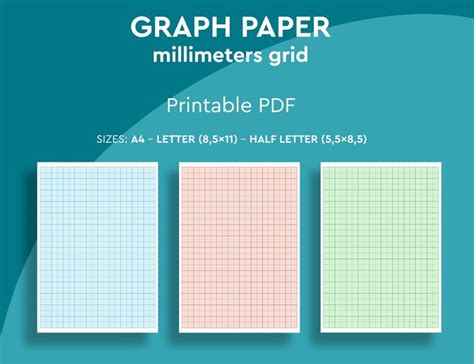 printable mm  mm grid graph paper milimeters grid  etsy hong kong
