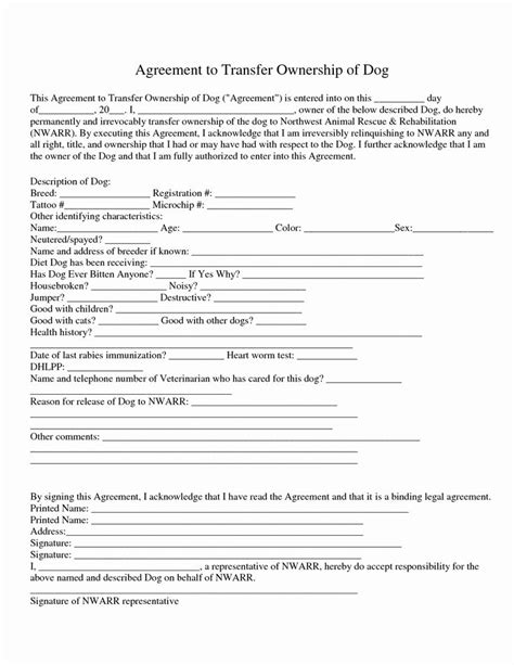 transfer  ownership contract template awesome    real estate